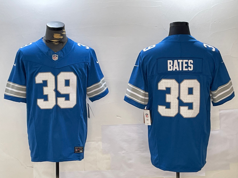 Men's Detroit Lions Jake Bates #39 Blue Team Jersey